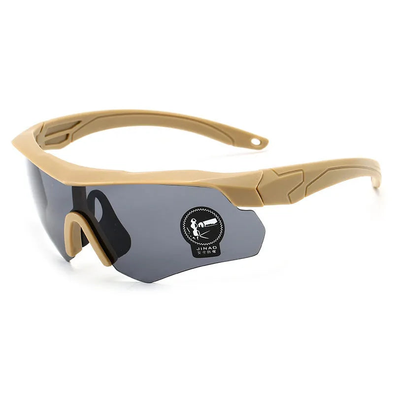 Semi-rimless outdoor cycling sports goggles with windproof dust-resistant PC frame and coloured lens