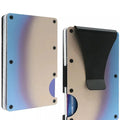 Ultra-thin aluminium alloy card holder with metal clamp in gradient colour, slim card package for contactless cards