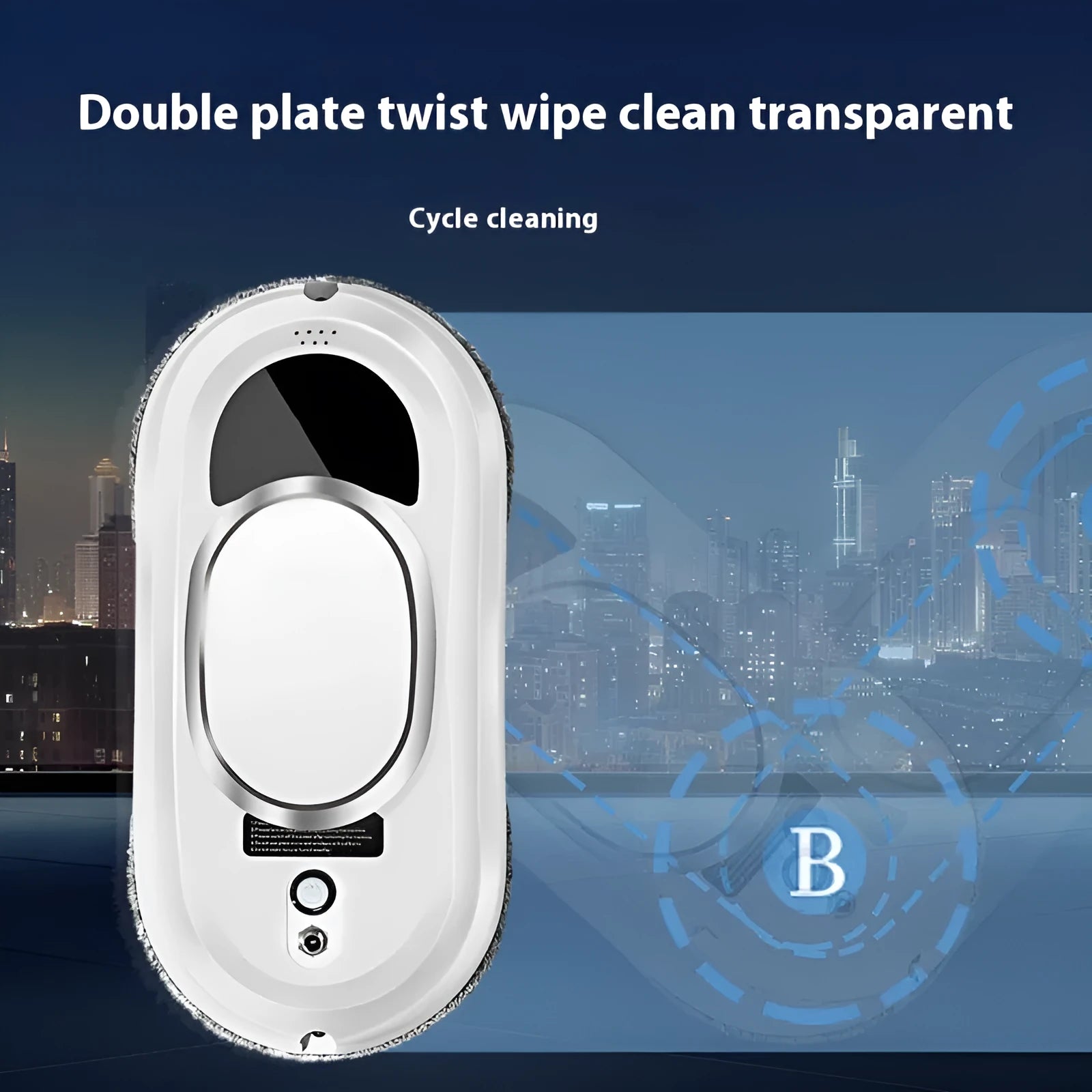 W11 White automatic high-altitude window cleaning machine with remote control and accessories.
