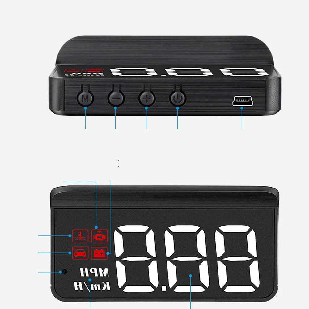 M3 Car OBD2 GPS Head-Up Display projector with dials and 4:3 screen