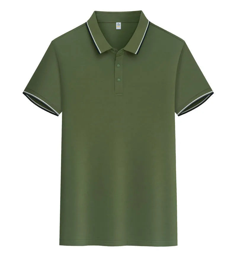 Pure cotton polo shirt with lapel collar and short sleeves in multiple colour options