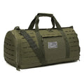 Men's khaki Oxford cloth sports travel bag with air pillow shoulder strap.