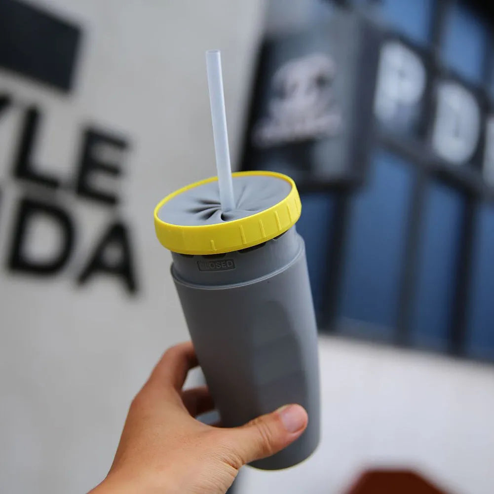 Twist Cup double-walled insulated travel tumbler with cartoon pattern and silicone seal