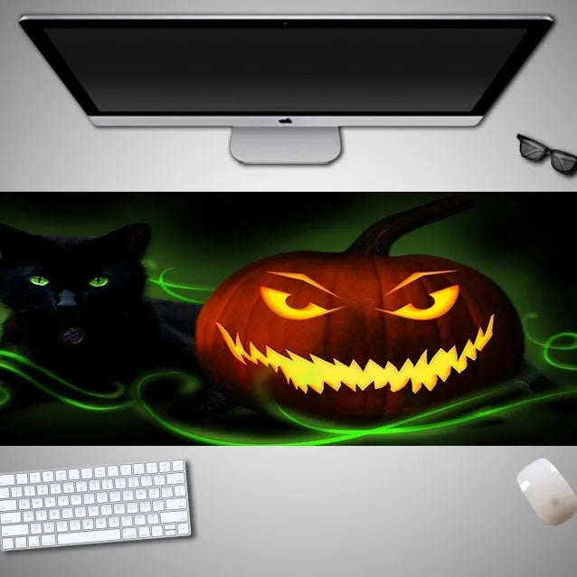 Halloween oversized mouse pad with non-slip rubber backing in various pattern designs