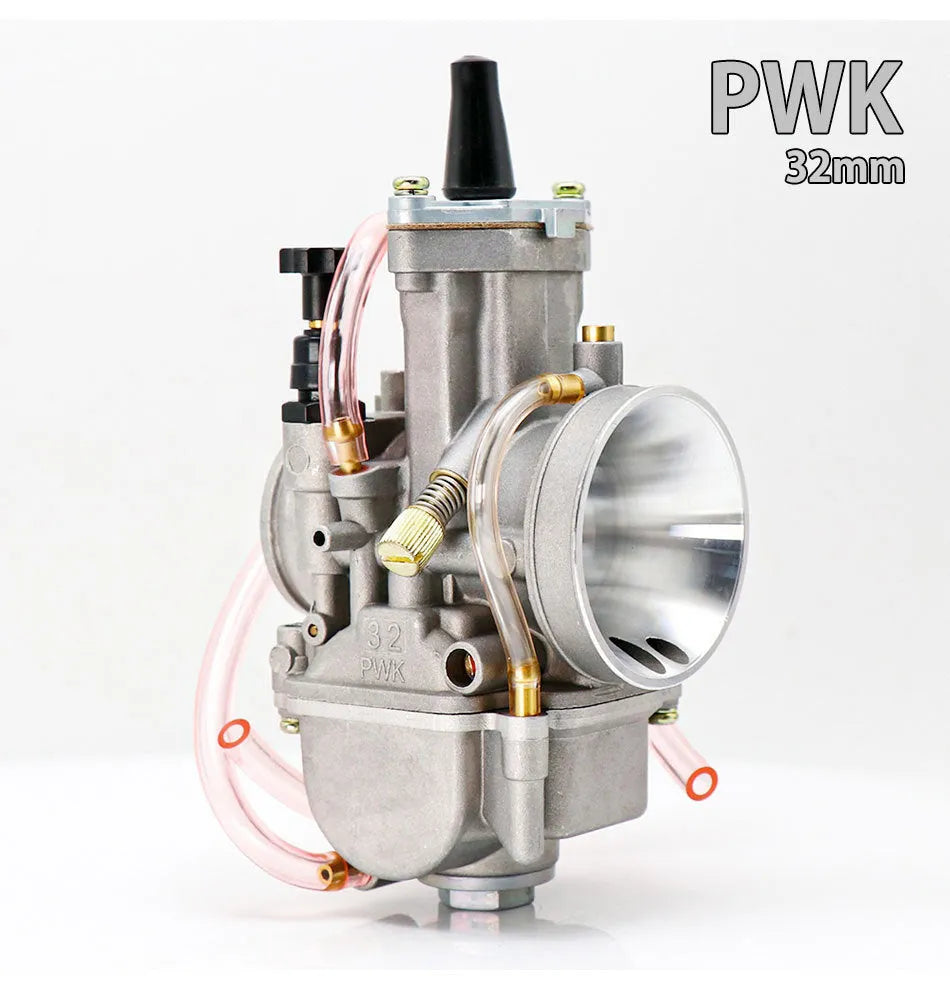 PWK sandblasting motorcycle carburetor kit with seven size options from 21mm to 34mm bore.