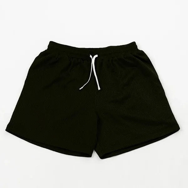 Men's solid-colour mesh quick-drying shorts for running in summer, shown in multiple colour options.