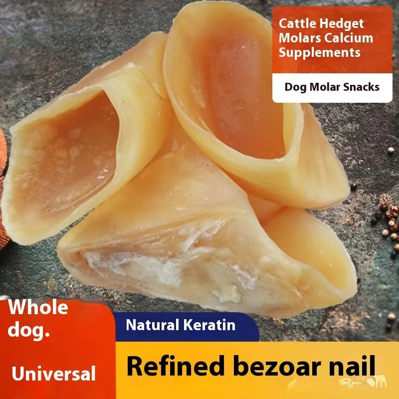 Natural cowhide hoof shell dog chew grinding rod for small and large dogs.