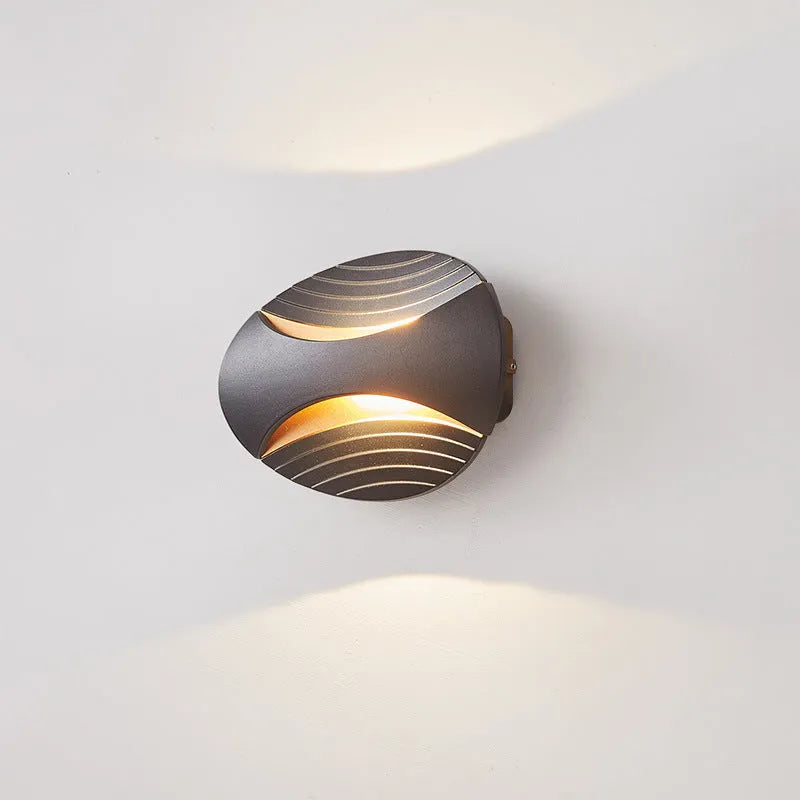 Modern minimalist wall-mounted bedside lamp with touch control in a black gold finish.