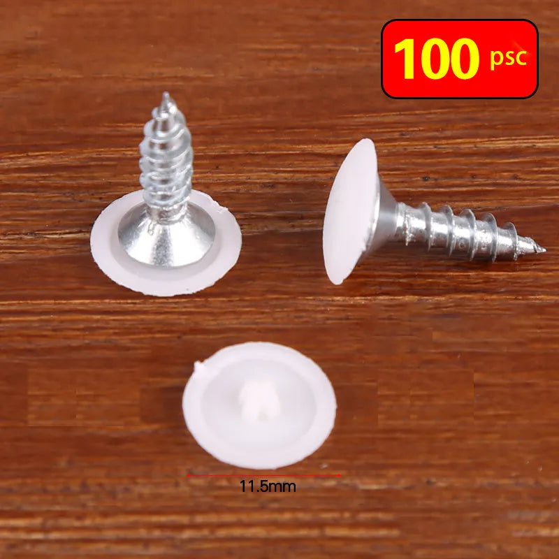 Plastic die cast furniture screw cover for three-in-one eccentric connectors, pack of 100 pieces, brown colour