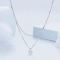 S925 sterling silver double-layer pearl chain necklace with silver pendant for women