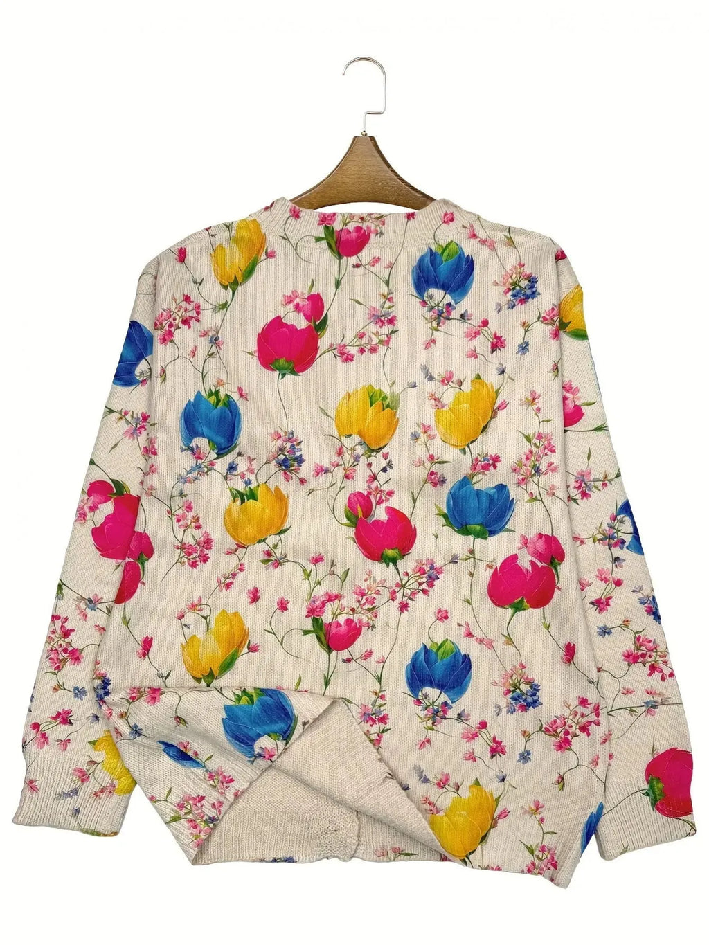 Custom digital image printed on a long sleeve polyester top, available in sizes S to 5XL