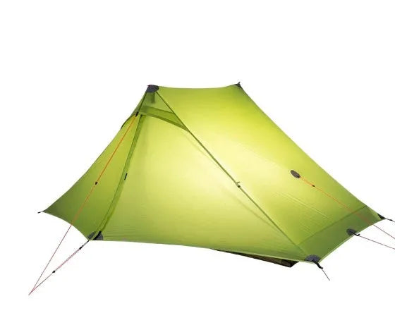 Ultralight pole-free pyramid tent double person nylon 5000mm waterproof in grey white khaki or dark green