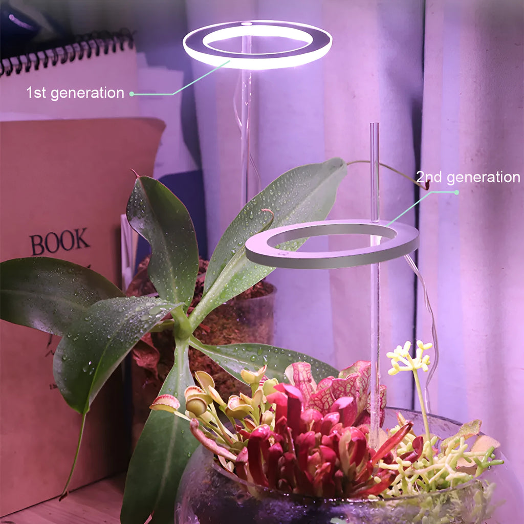 LED grow light angel ring design with USB cable for indoor plants