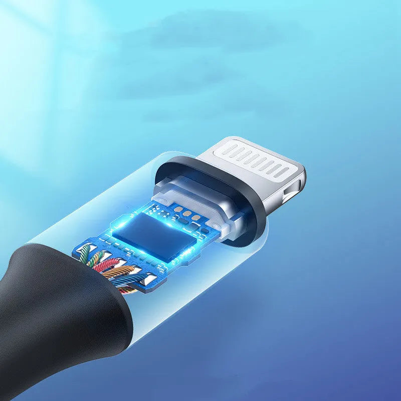 Black braided Apple Lightning to 3.5mm audio adapter cable with aluminium connectors for car use.