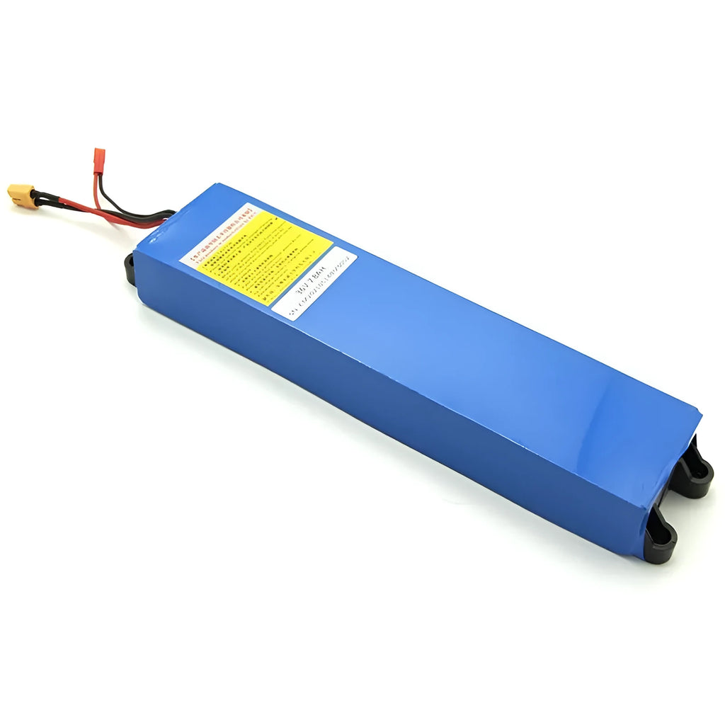 36V electric scooter lithium battery pack showing capacity options of 6.6Ah, 7.8Ah, and 10.4Ah