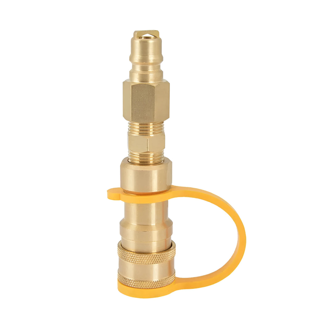 Brass gas propane conversion charging connector with 3/8-inch connection and American standard thread