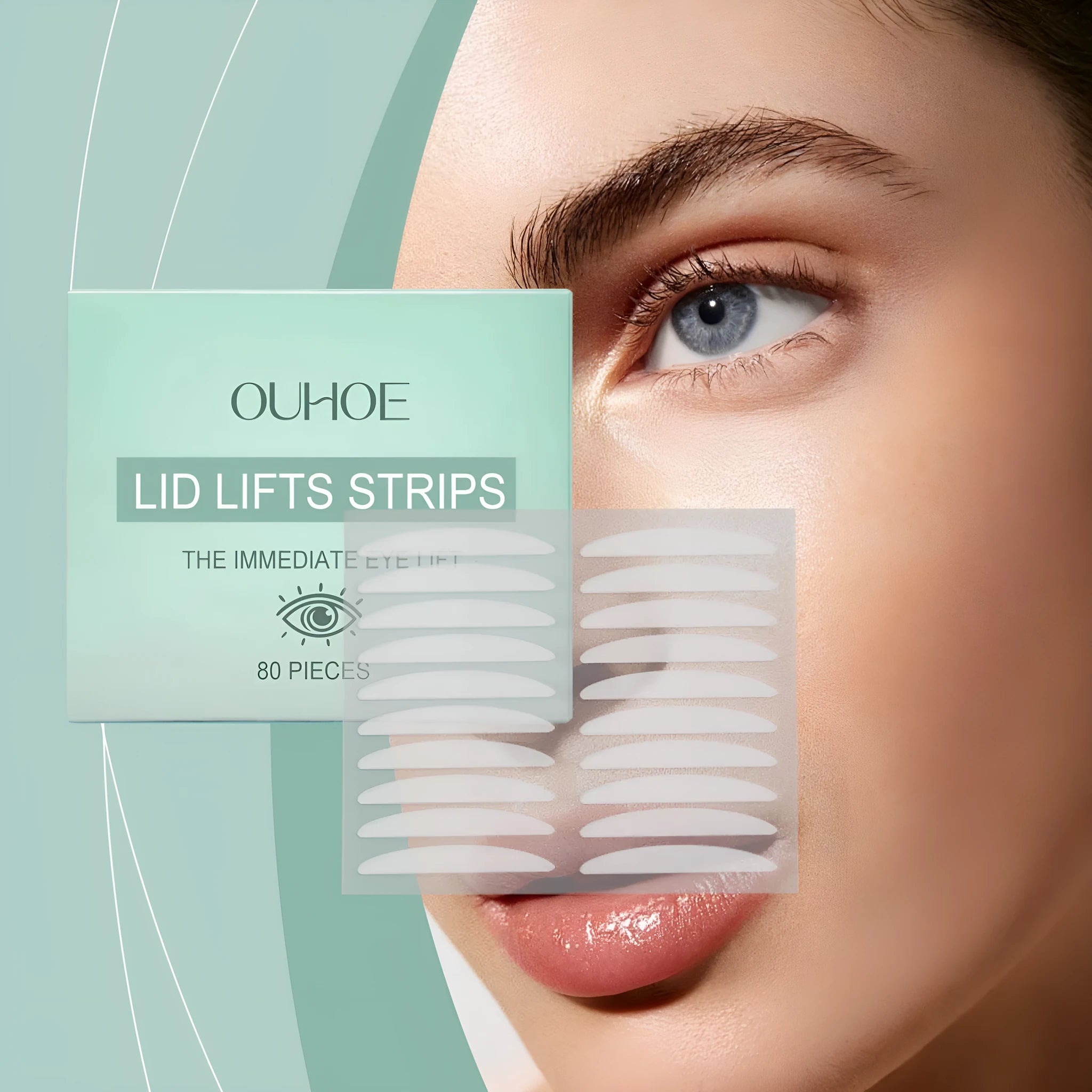 Pack of 80 Bright Eyes eyelid stickers for non-surgical eyelid support.
