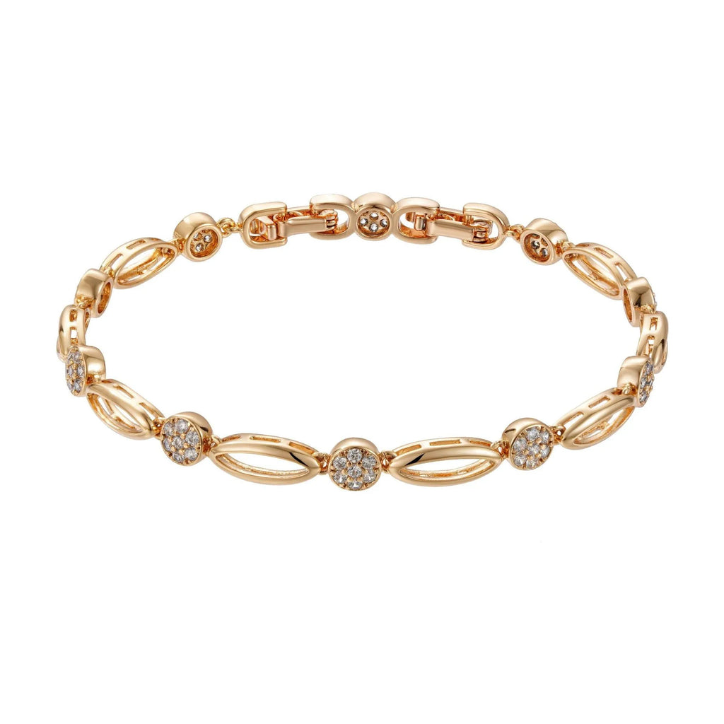 Golden hollow carved copper bracelet with U-shaped design for women