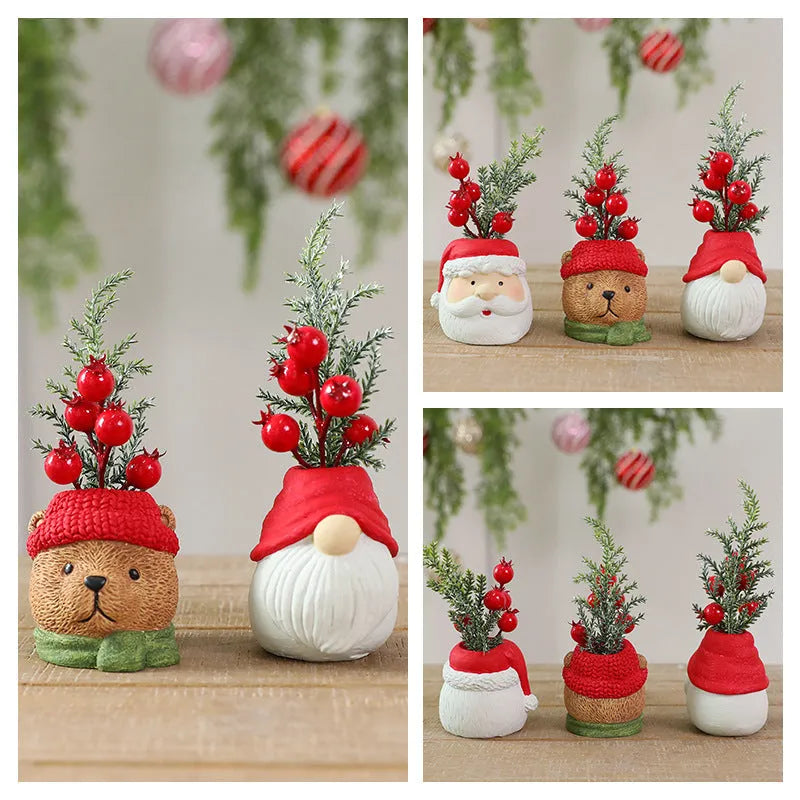 Resin Christmas figurine of a three-dimensional snowman in a single paper box