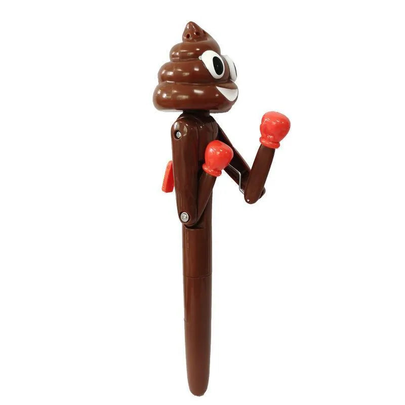 Creative trick ballpoint pen poop box in dark coffee plastic colour for teenagers