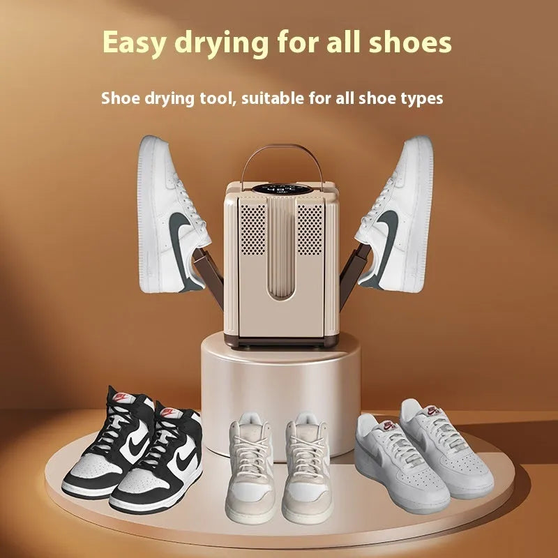 Home shoe dryer with intelligent timing and EU plug for drying damp footwear