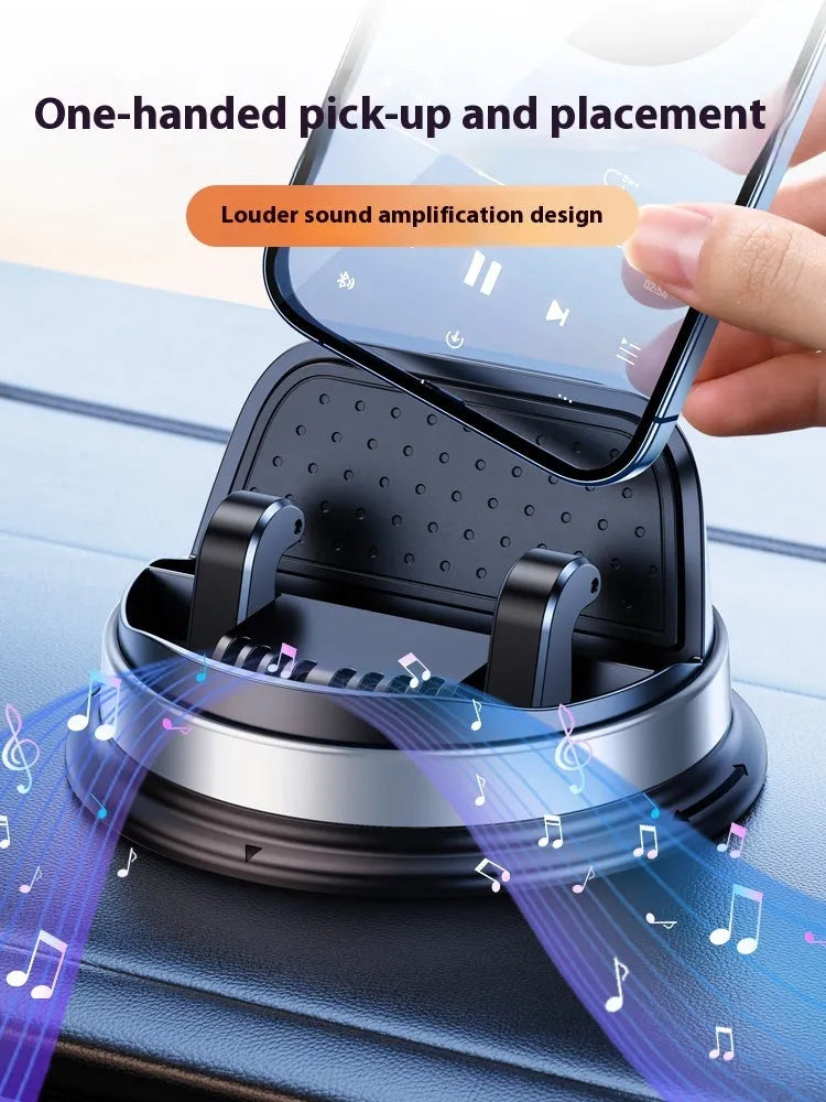 YQ09 Rotating Support gray and black dashboard phone holder with 360 degree rotation and suction cup