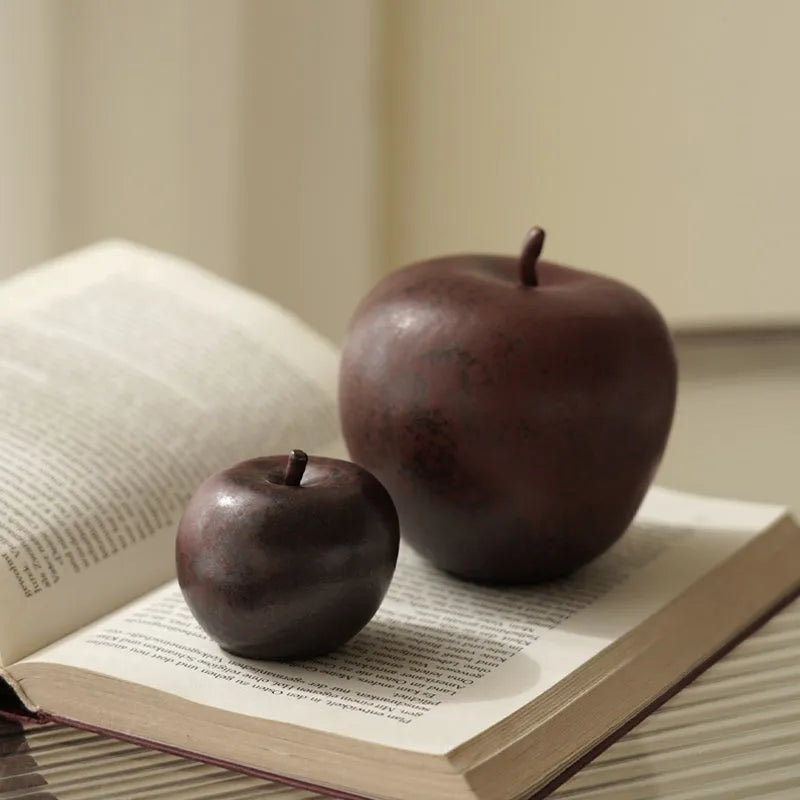 Chinese retro ceramic apple desktop ornament in two size variations