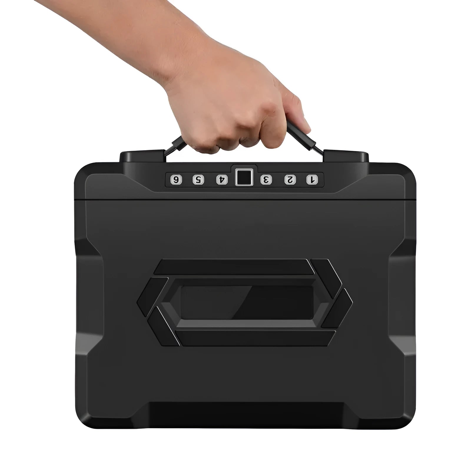 L12 Mechanical 6500G portable steel password safe with combination dial.