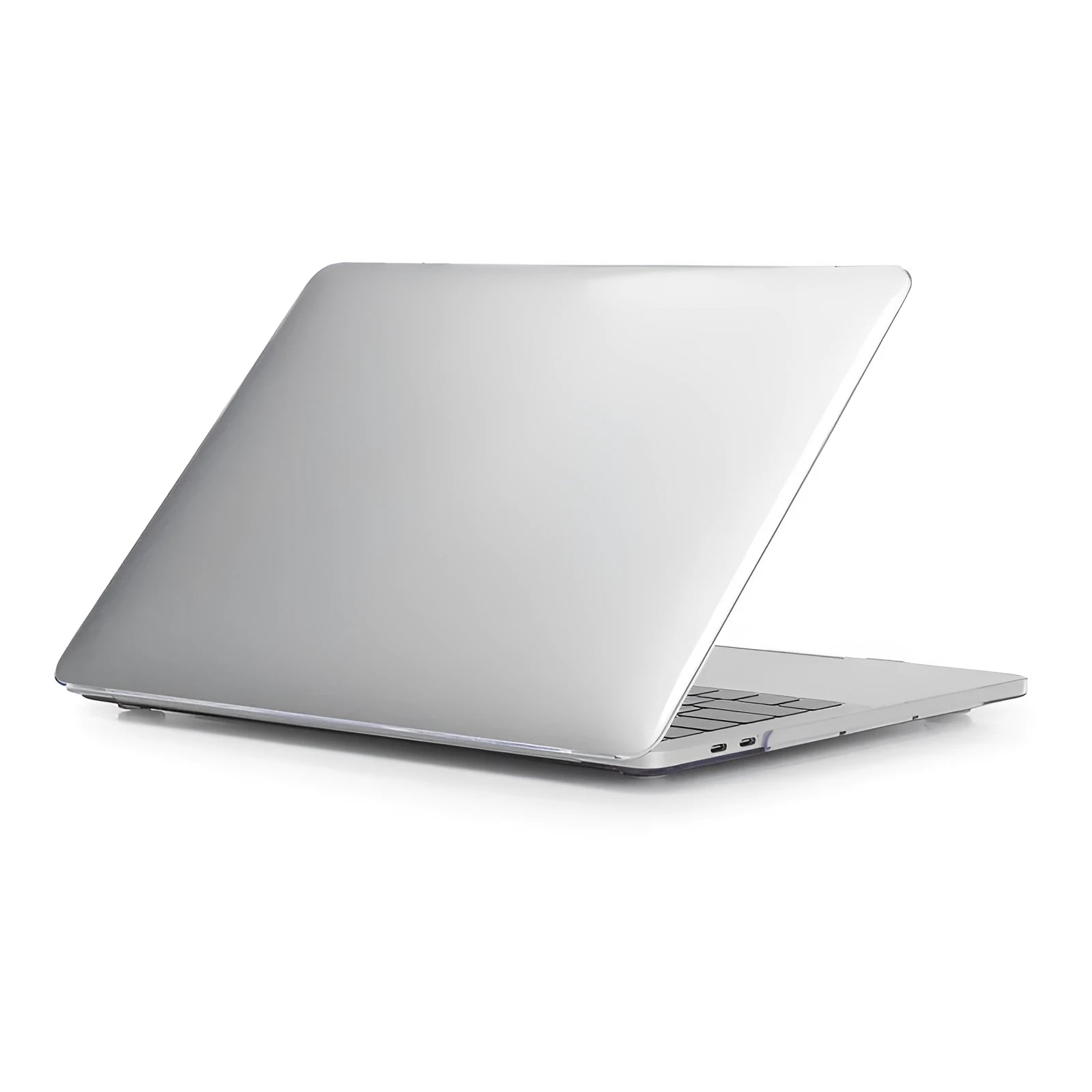 Transparent and black hard PC protective shell case for Apple MacBook Pro 14.2-inch and 16.2-inch laptops.