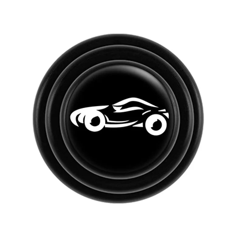 Black and luminous silicone car door shock protectors for anti-collision and soundproofing.