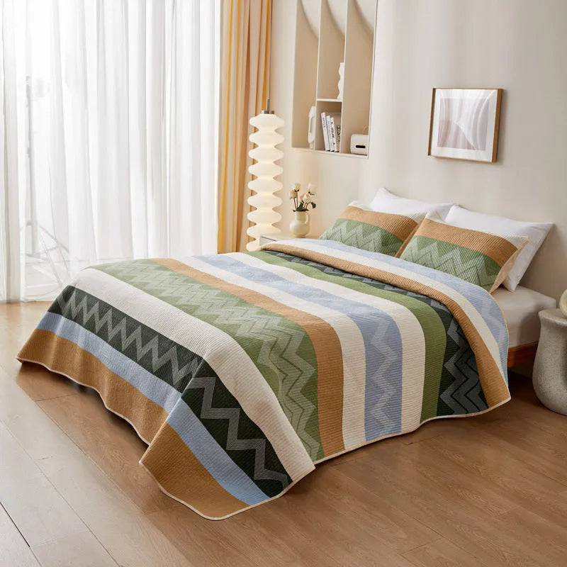 Pure cotton printed bed sheet set for 2.2 metre bed in modern simple style