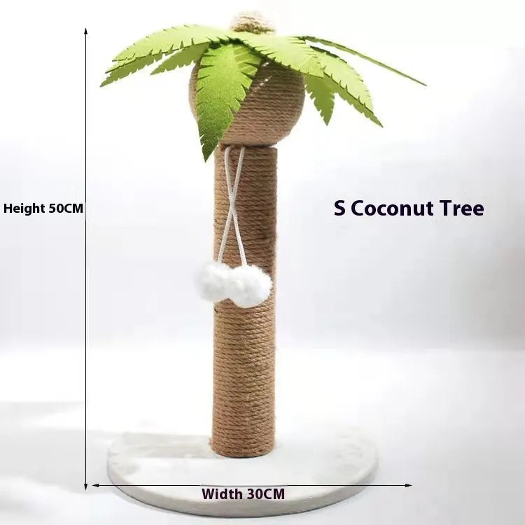 Cactus design cat scratch board with coconut tree element for cats to scratch and climb