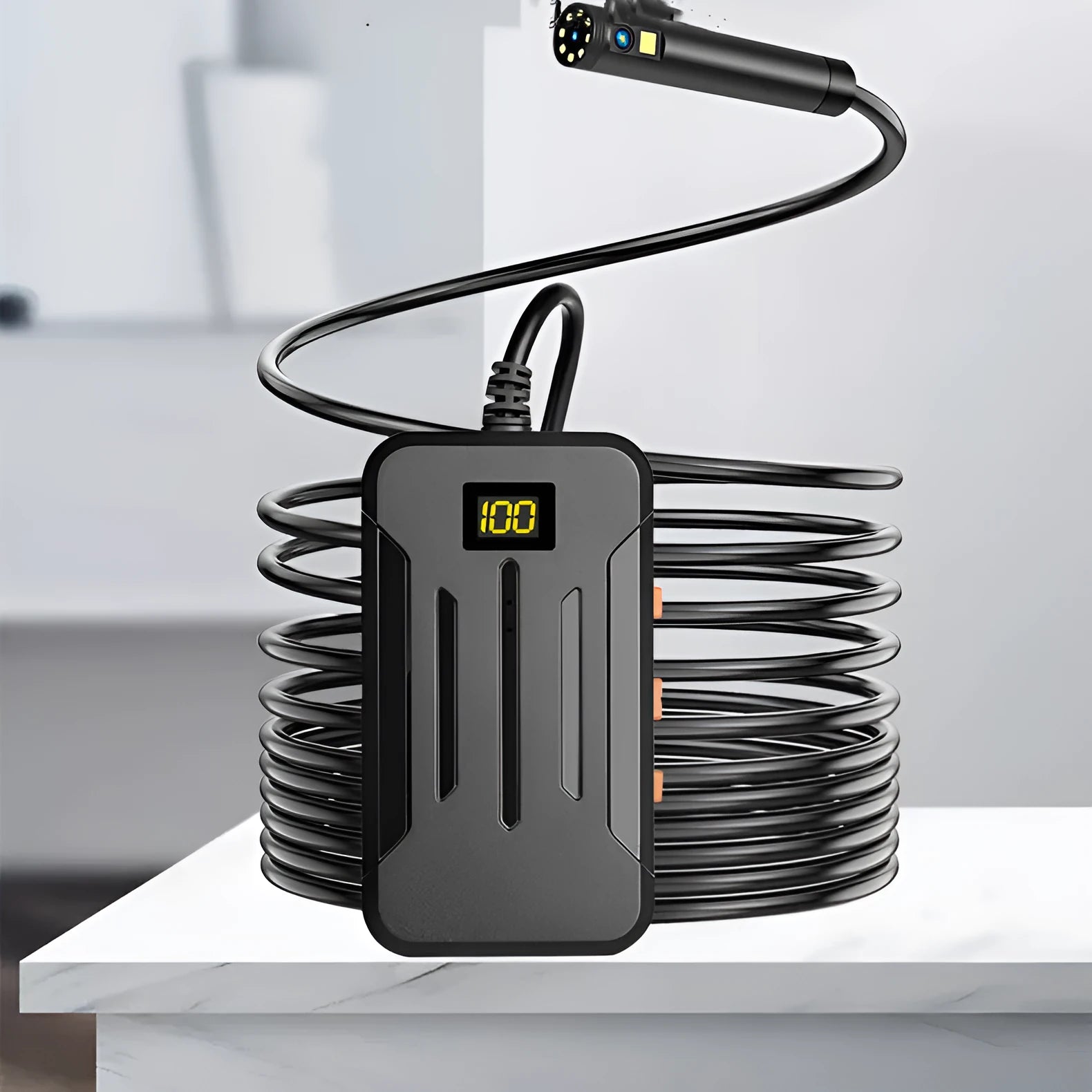 F300 wireless dual lens endoscope with 5.5mm and 8mm IP68 waterproof probes and accessories