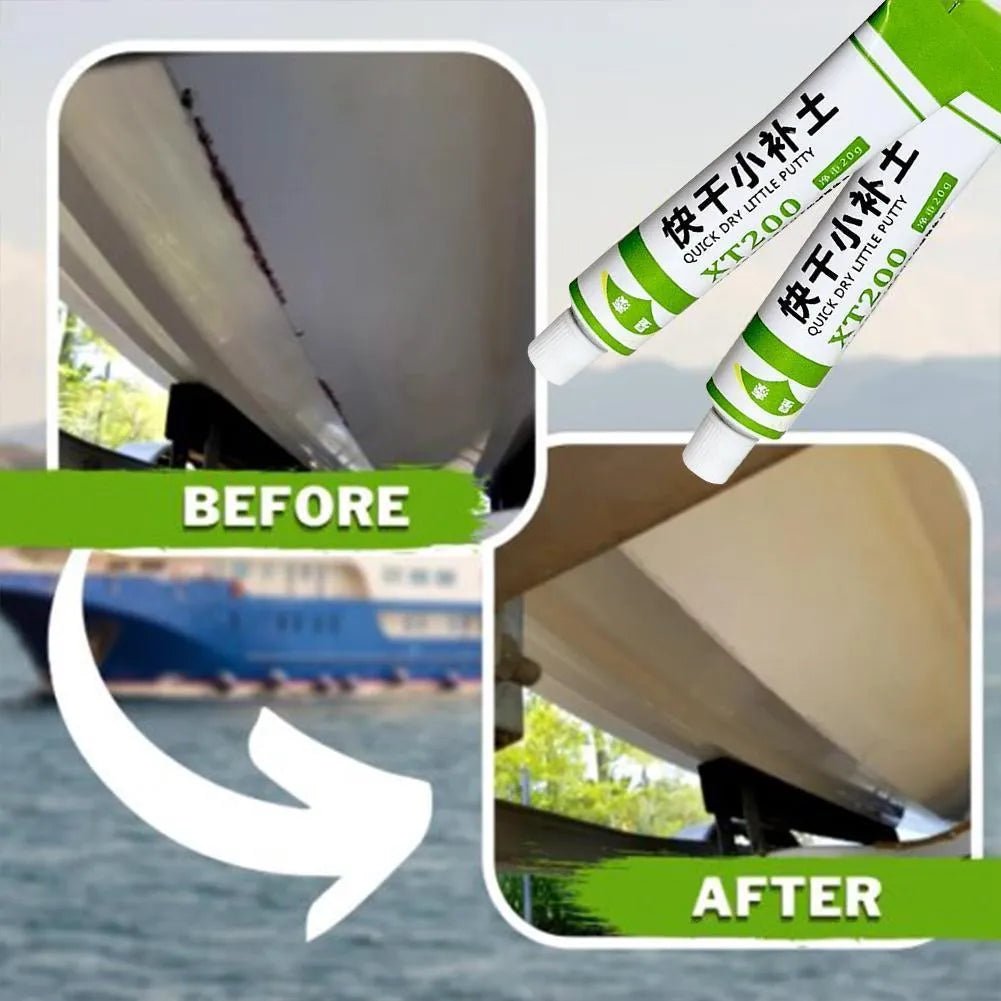 Quick-drying car body filler putty tube for scratches under 0.5mm, available in black grey red white clay yellow