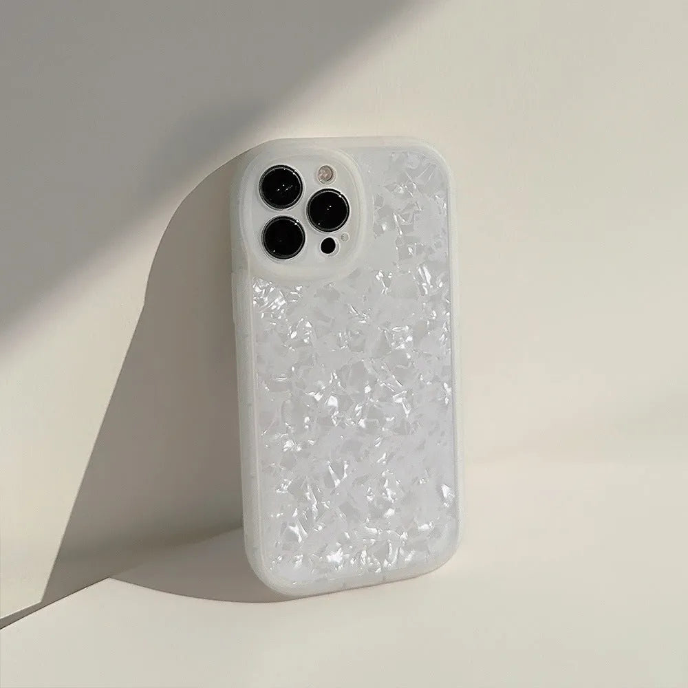 Ins dream shell pattern TPU PC back cover phone case for Apple iPhone in white pink purple black transparent