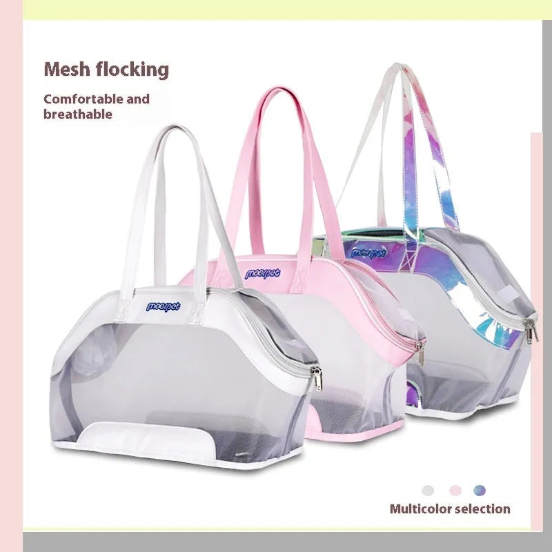 MOORPET leather cat outing carry bag in Milan White colour with 25-litre capacity