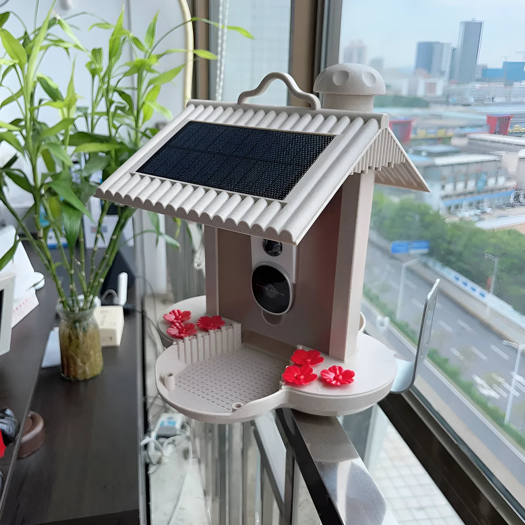 Intelligent feeder with AI bird identification, 160 degree wide angle lens, and infrared night vision