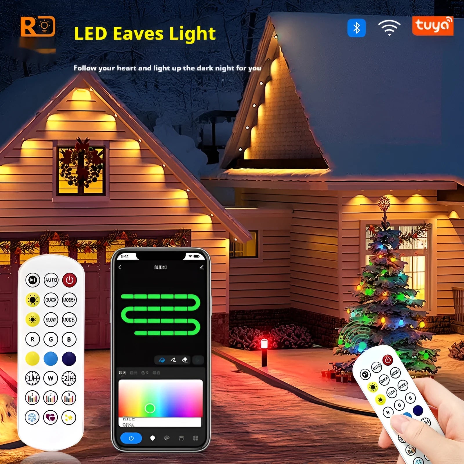 Planetary design outdoor lighting string for eaves and courtyard decoration with remote control