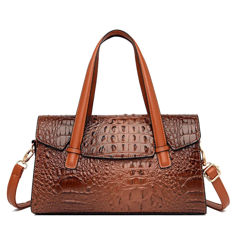 Horizontal square polyester leather messenger handbag with single shoulder strap in multiple colour options