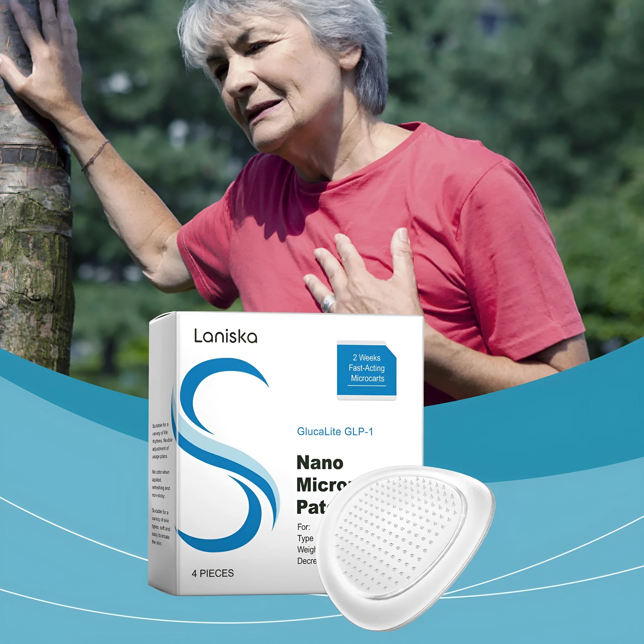 Blood glucose management adhesive patches four piece pack