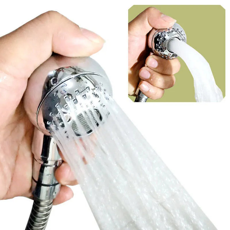 Silver handheld pet and baby shower head with non-pressurised gentle spray nozzle