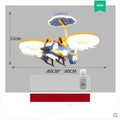 Modern ceiling fan light with acrylic shade and metal blades for bedroom installation with remote control