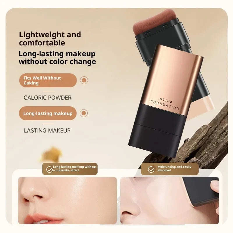 Water light eraser stick foundation in bright white and natural colour with brush for brightening and moisturising