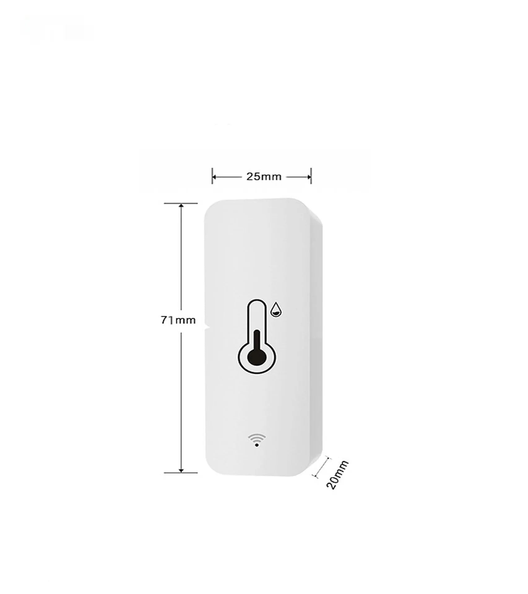 White WiFi temperature humidity sensor with Zigbee Tuya connectivity for smart home monitoring
