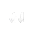 Korean style heart earrings with three-dimensional glossy finish and silver white gold plating