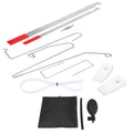 9-piece automotive maintenance tool set with air pump wedge, plastic wedges, hooks and crowbars