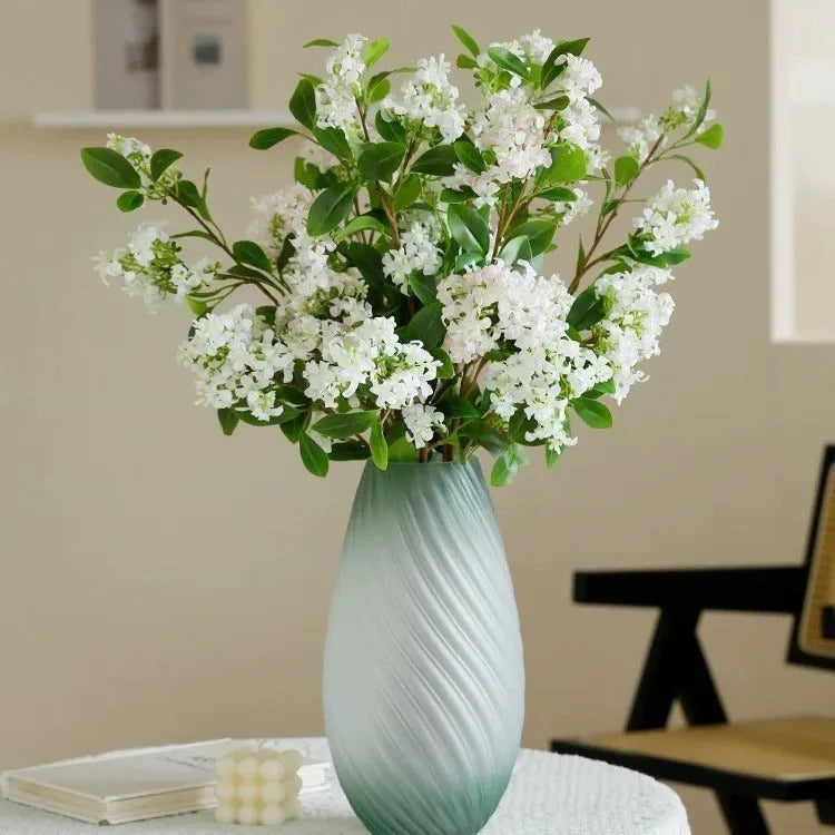 Single artificial silk flower stem in white for table decoration and wedding photography props, 50g