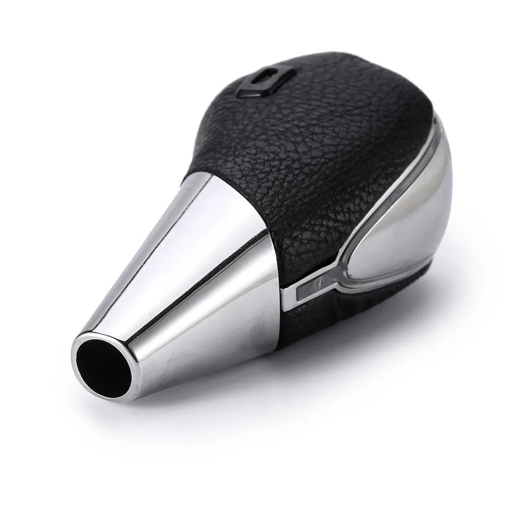 Car shift lever modification accessory with LED light head in edge light style showing blue illumination