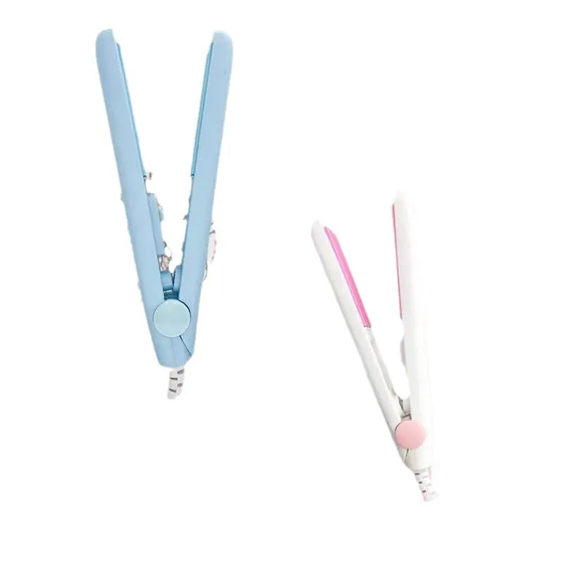 Mini hair straightening comb for air bangs and perm styling with storage box in choice of five colours