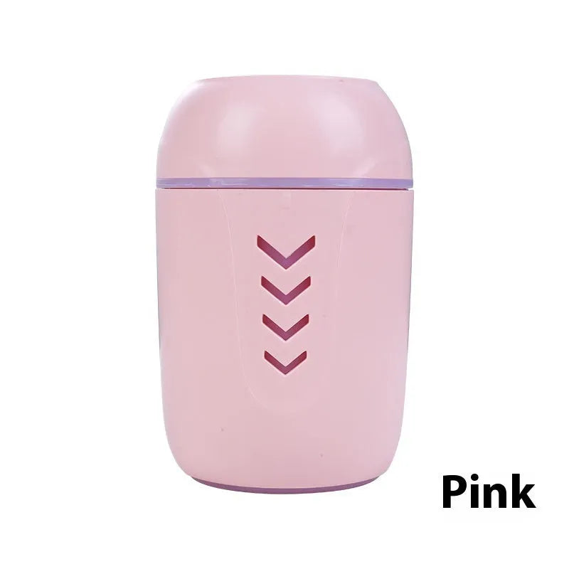 Round portable air purifier in blue colour for vehicle, desktop, or office use with USB and battery power options